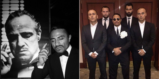 또 어떤 사진에서는 자신이 마치 마피아 보스인 것처럼 카리스마를 뽐낸다.