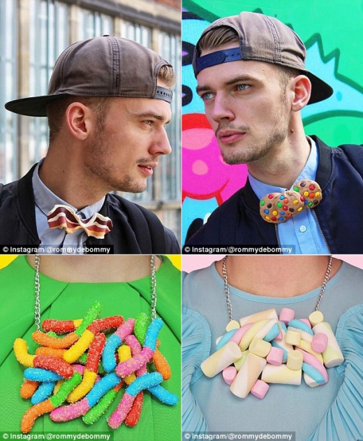 베이컨이나 쿠키 모양의 보타이부터 꿈틀이나 마쉬멜로 모양의 목걸이도 있다.