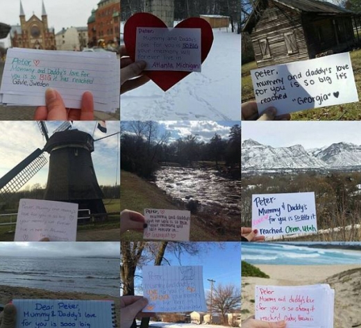 세계 각지의 사람들이 피터를 향한 메시지를 공유했다.