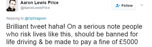 한 남성은 경찰을 옹호하며 운전 중에 셀카를 찍는 사람들을 더욱 강하게 처벌하라고 말했다.