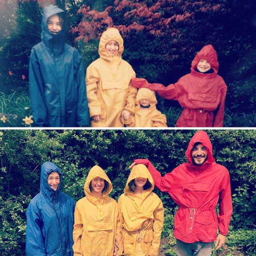 여동생 체구가 너무 작아 우비가 눈을 가렸었는데... (사진=보어드 판다)