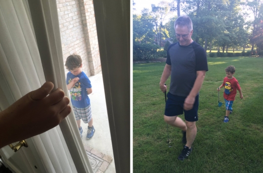 딘 아저씨의 집을 방문한 브라이언의 모습(왼쪽)과 두 사람이 정원 일을 하러 가는 모습 - 몰리 크레이븐스/트위터