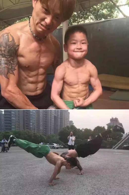 소년은 가끔 야외에서 훈련하는데 그 모습이 SNS에 공개되는 경우도 있다.