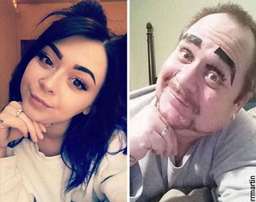 눈화장과 눈썹, 반지와 코 피어씽까지 완벽하게 묘사한 아빠의 노력이 가상하다. (사진=인스타그램)