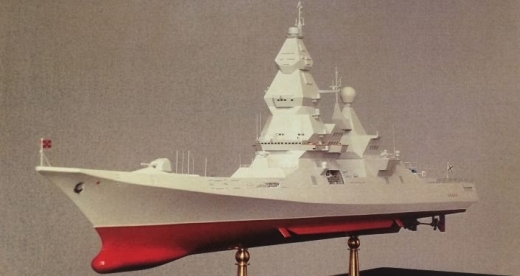 러시아 해군 차세대 구축함 리데르급 모형(사진=스푸트니크통신)