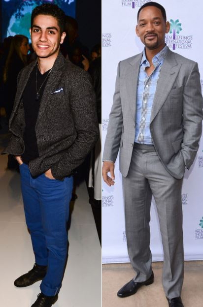 왼쪽은 주인공 알라딘을 맡게 된 배우 메나 마수드, 오른쪽은 램프의 요정 지니 역할을 연기할 윌 스미스. (사진=데일리메일 캡쳐)