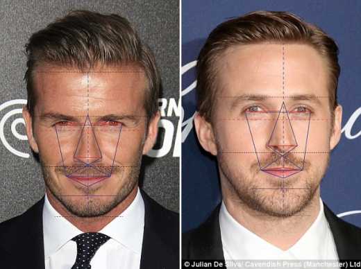 5위를 차지한 데이비드 베컴과, 8위에 머물렀지만 완벽한 코의 소유자 라이언 고슬링.