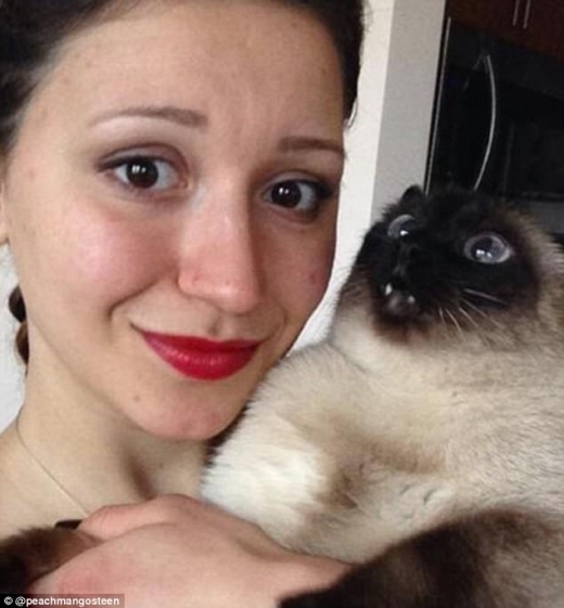 이 고양이는 셀카 찍기에 꽤 놀란 모습이다.