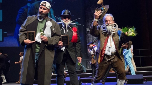 오른쪽부터 ‘부분 수염 프리스타일 부문(the Partial Beard Freestyle)에서 1,2,3위를 차지한 사람들.