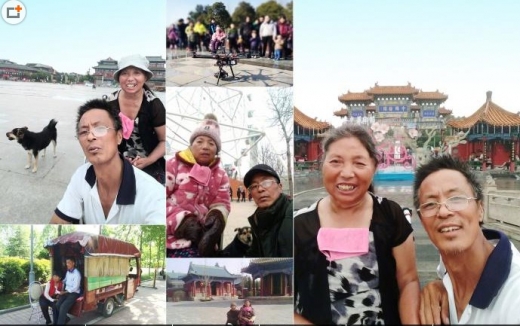 아내와 함께했던 즐겁고 행복했던 시간들은 여러 도시에서 찍은 다양한 표정의 사진으로 남았다. (사진=인민일보)