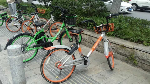 전기 모터 장착한 중국의 공유 자전거