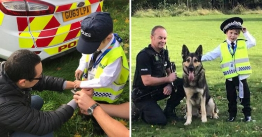 데니가 실제 경찰관의 임무를 성실히 임하고 있는 모습.