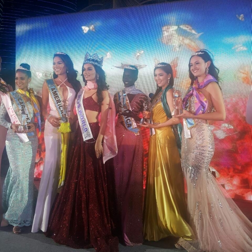 ‘대륙별 미의 여왕’으로 뽑힌 6인의 미녀들. 오른쪽에서 두 번째가 한국 대표 김하은(24)이다.