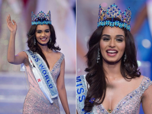 올해 미스월드의 왕관은 인도 대표 마누시 크힐러(20)에게 돌아갔다.(AFP 연합뉴스)