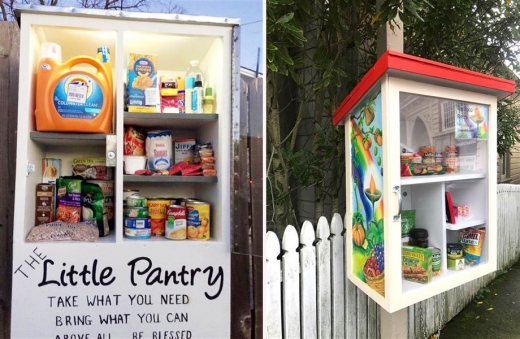 생계가 막막해 힘든 나날을 보냈지도 모를 이웃을 위해 그녀가 설치한 ‘리틀 프리 팬트리(Little Free Pantries).