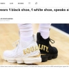 美 NBA 농구 선수의 ‘짝짝이 흑백 운동화’ 화제