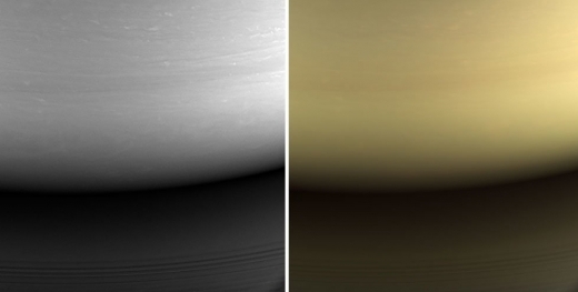 카시니호가 마지막으로 촬영한 토성의 대기 속