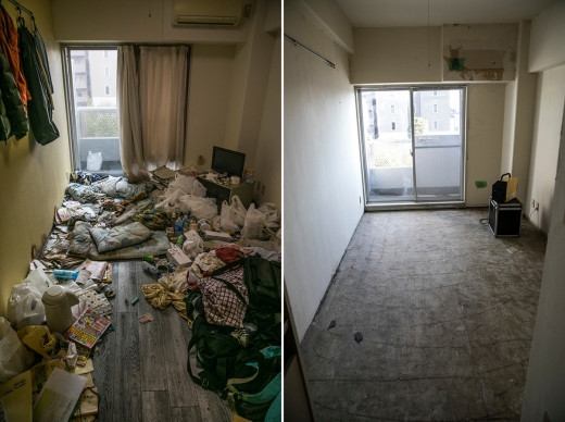 청소업체 직원들은 마치 아무도 살지 않았던 곳처럼 아파트 내부를 치웠다.