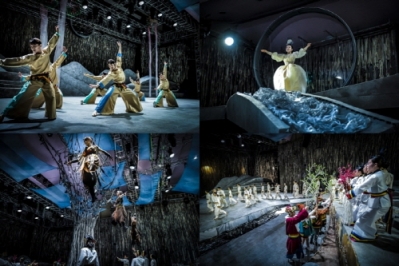 ‘2018평창 문화올림픽 개막축제-잔칫날’로 오후 2시부터 강릉원주대 대운동장에서 펼쳐졌다. 이어 5일 오후 5시 테마공연 ‘천년향’이 강릉원주대 해람문화관에서 각국 대사들을 초대한 가운데 첫 선을 보인다. 사진=2018문화올림픽 천년향 공연 장면.