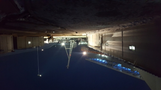 동계올림픽이 열리는 평창 메인스타디움의 밤. 올림픽 준비를 위해 24시간 불은 꺼지지 않는다