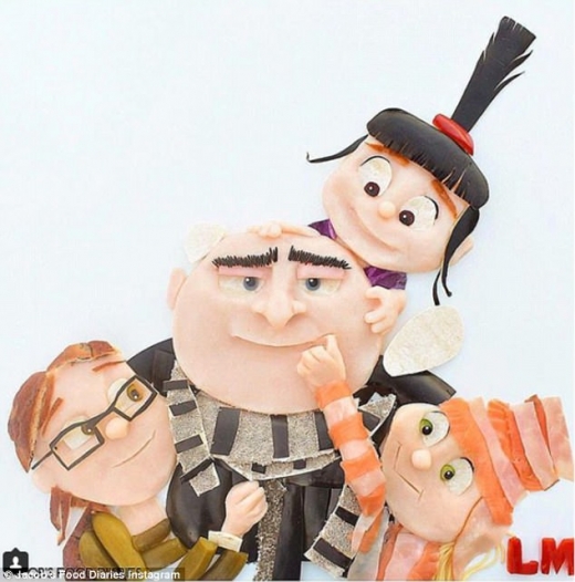 <슈퍼배드3>의 주인공들. 연어, 햄, 피클, 쌀 등이 들어가있다.