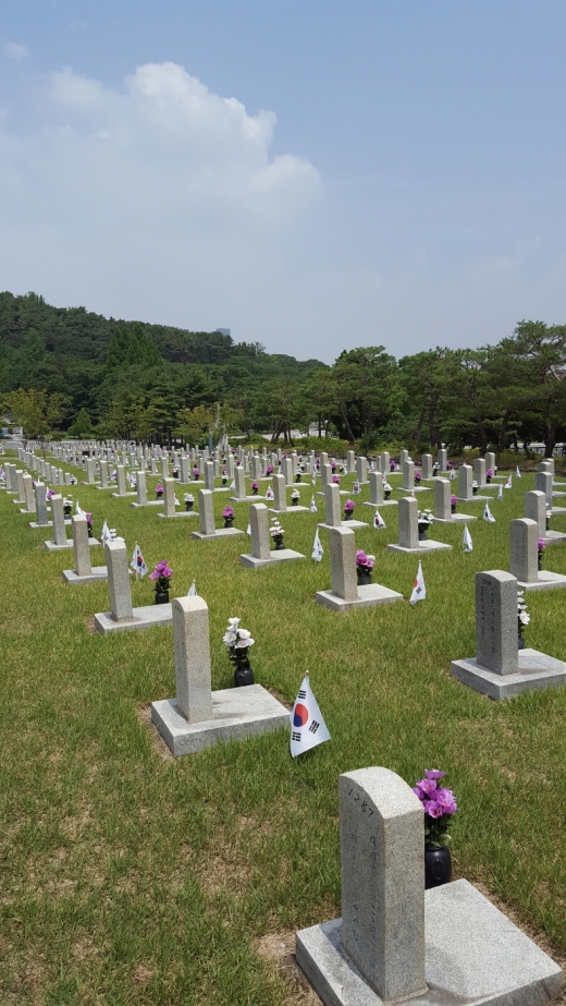 묘역을 가득 메운 순국 선열들의 비석이 봄 햇살을 가득 받고 있다