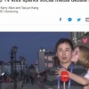 생방송 중 기습뽀뽀 당한 韓기자 화제…성희롱 논란도
