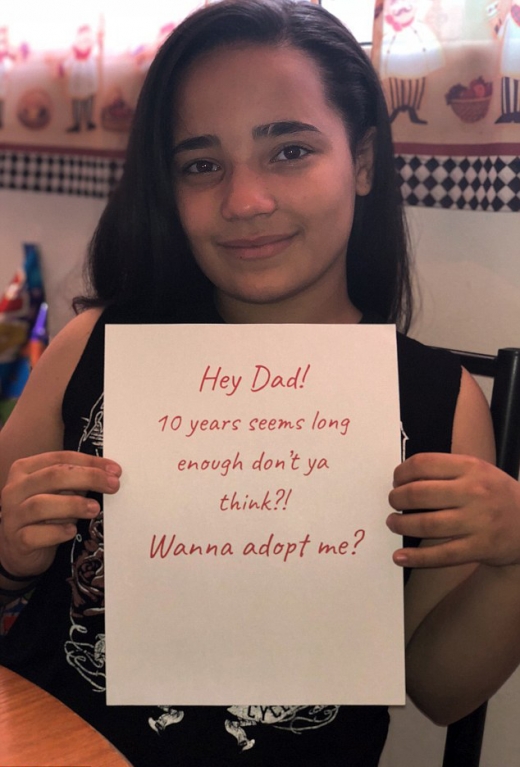 사진으로 수줍게 진심을 표현한 딸.