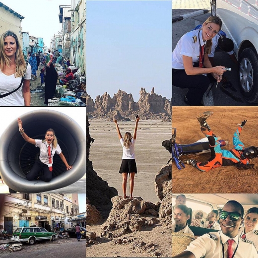 그녀는 자신이 일하는 조종실 내부나 동료들과 찍은 모습을 수시로 공개한다. 그리고 휴일에는 멋진 장소에서 찍은 사진도 게시한다.