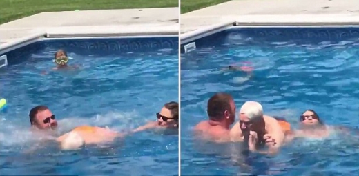 다이빙 미션을 성공한 할아버지.