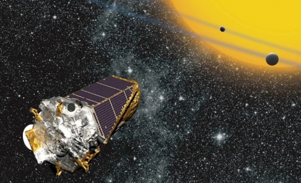 탐사 중인 케플러 우주망원경의 그래픽 이미지(NASA)