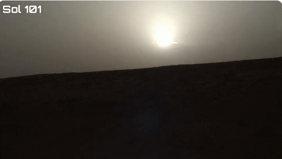 인사이트가 촬영한 화성의 일몰