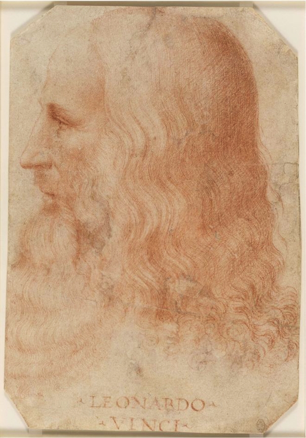레오나르도 다빈치의 자화상. Portrait of a Man in Red Chalk(1512)