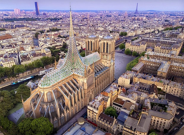 건축가 뱅상 칼보가 제안한 노트르담 대성당 복원 시안/사진=뱅상 칼보