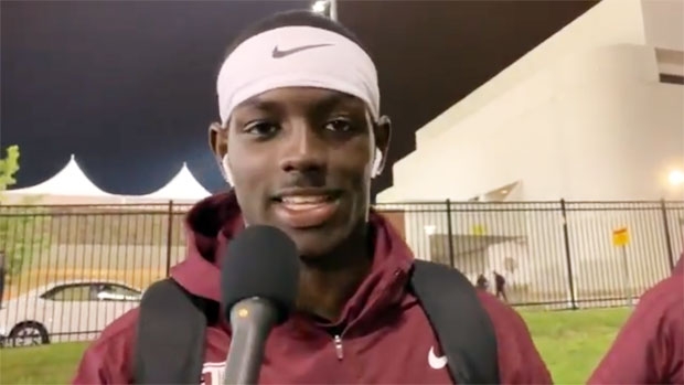 ‘2019 사우스이스턴컨퍼런스(SEC) 육상선수권대회’에서 텍사스A&M대학교 소속 인피니트 터커가 남자 400ｍ 허들 챔피언에 올랐다/사진=SEC