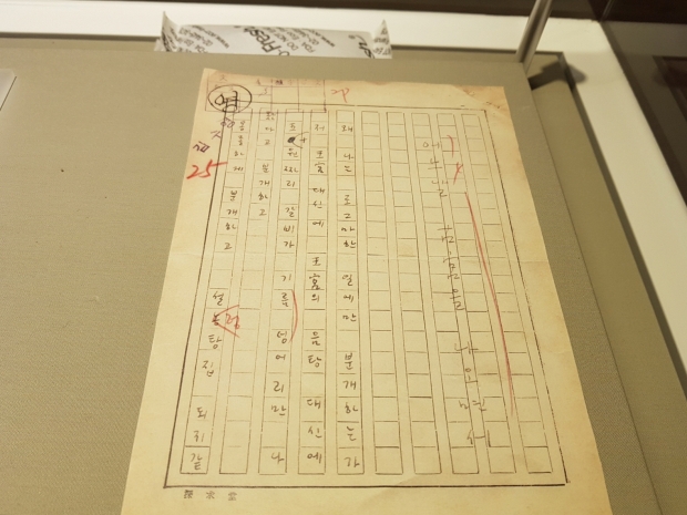 언론의 자유를 부르짖는 작품인 ‘어느날 고궁을 나오면서’의 육필 원고가 전시되어 있다