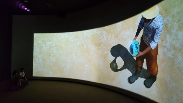 농업과학관에서는 이처럼 영상을 이용한 전시가 많아 아이들의 흥미를 이끌어 낸다