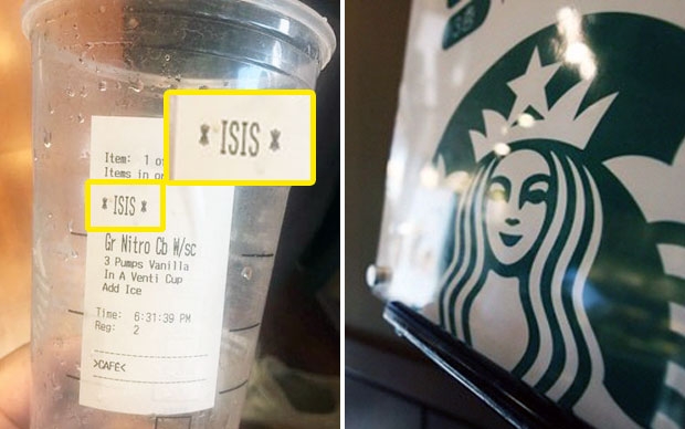 일주일 뒤 미국 스타벅스 매장에서는 무슬림을 ‘IS’라 표현하는 일이 발생했다./사진=니켈 존슨, 연합뉴스