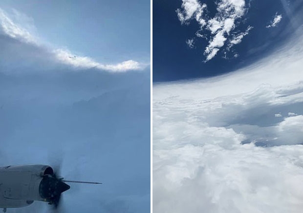 하늘에서 본 허리케인 도리안/사진=미 공군