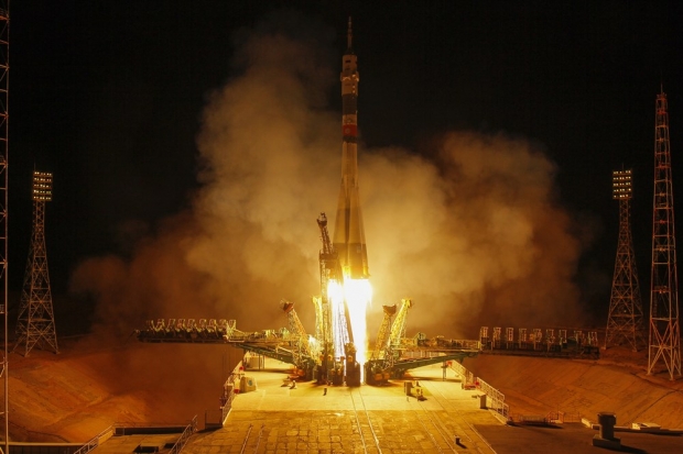 소유스 MS-15가 바이코누르 우주기지에서 소유스-FG 로켓 운반체에 실려 25일 발사됐다. 사진=AP 연합뉴스  