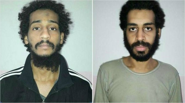 IS 참수조직 비틀스 조직원 4명 중 영국 런던 출신인 엘 샤피 엘쉬크(El Shafee Elsheikh)와 알렉산다 코테이( and Alexanda Kotey). (캡처=유튜브)