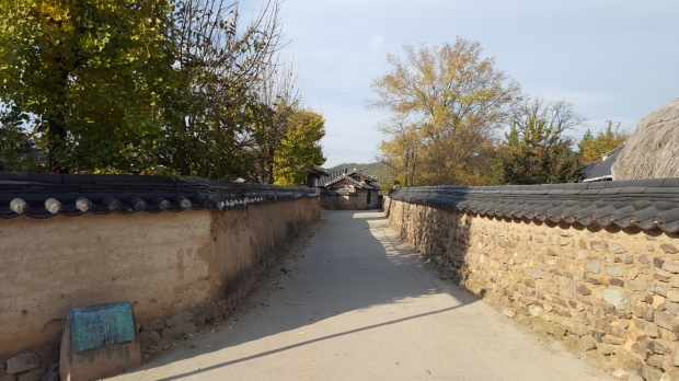 화회마을 골목길. 초가와 기와집 사이 예전 그 모습 그대로 고샅길이 나 있다