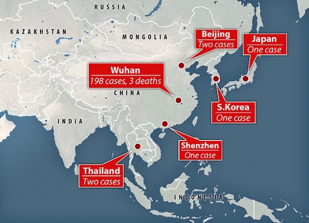 중국에서 신종 코로나바이러스로 인한 우한 폐렴 확진자는 시간이 지날수록 증가하고 있으며, 우리나라를 비롯한 다른 나라에도 우한 폐렴 환자가 유입됐다.(사진=메일온라인)