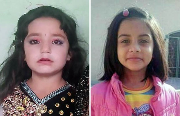 16일(현지시간) 파키스탄에서 실종 하루 만에 시신으로 발견된 8살 소녀 마디하(왼쪽). 경찰은 마디하가 성폭행 및 고문을 당한 후 살해됐으며, 몸에서 멍 자국과 목에 졸린 흔적이 나타났다고 밝혔다. 오른쪽은 2018년 6살 나이로 성폭행 후 살해당한 소녀 자이나브.