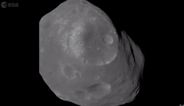 유럽우주국(ESA)의 화성탐사선 마스 익스프레스(Mars Express)가 촬영한 화성의 위성 포보스