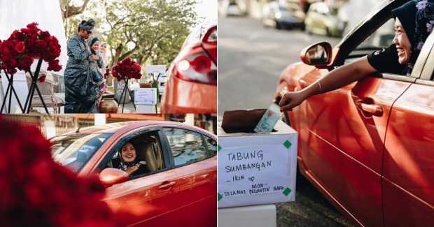 드라이브 스루 결혼식을 치른 말레이시아 신혼부부