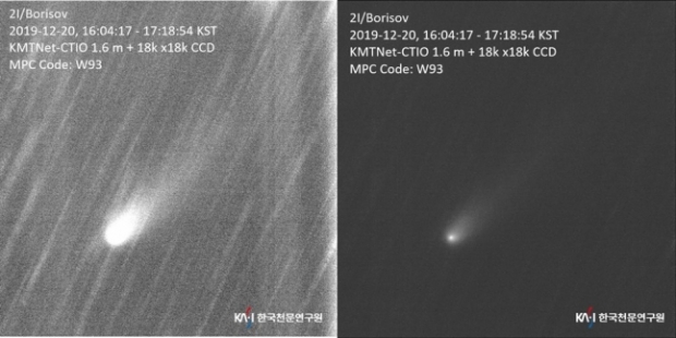 보리소프 혜성의 합성이미지. 사진=한국천문연구원