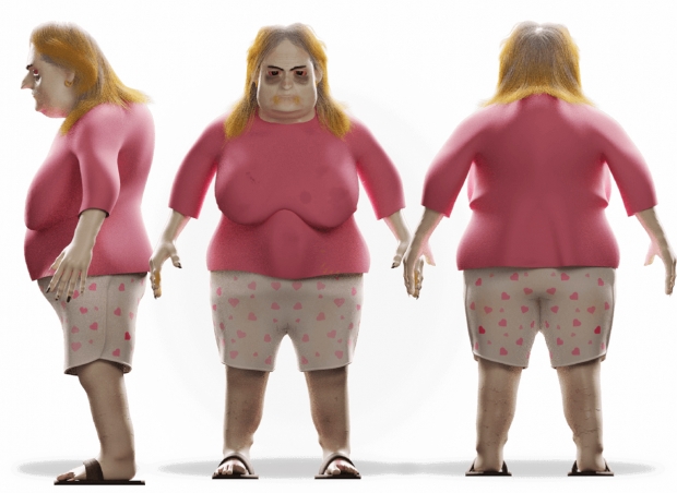 20년간 넷플릭스로 영상 콘텐츠를 몰아본 가상 여성 한나의 모습.