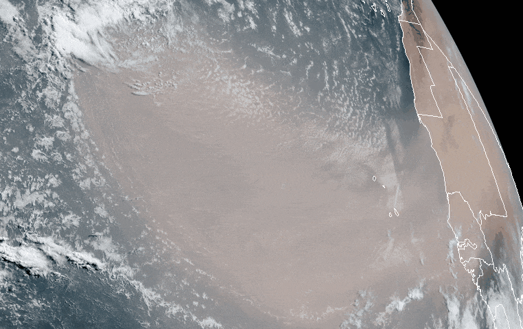 2020년 6월 19일(미국시간), 사하라 모래 폭풍(SAL)이 이동하는 모습. 영상=NWS
