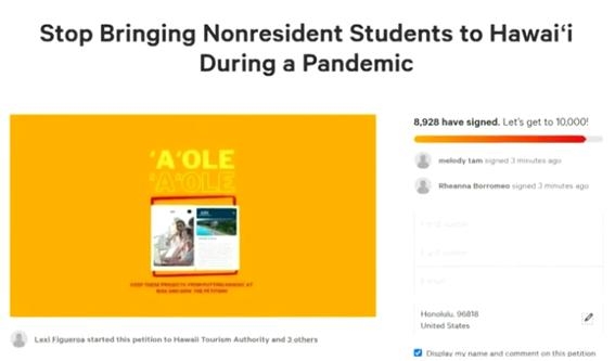 약 9000명의 주민이 서명한 해당 업체 프로그램 중지 청원서